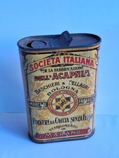 Scatola In Latta Società Italiana Polvere Da Caccia Acapnia