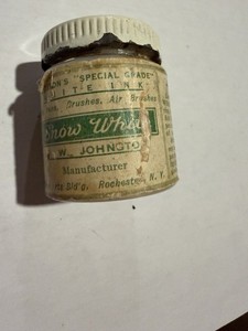 Johnston's Writer's Snow White White Ink Glass Bottle with Cap, Special Grade