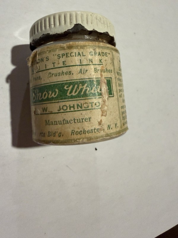 Johnston's Writer's Snow White White Ink Glass Bottle with Cap, Special Grade