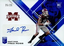 2017 Panini Elite Draft Picks #198 Fred Ross Draft Picks Autographs Blue #/25