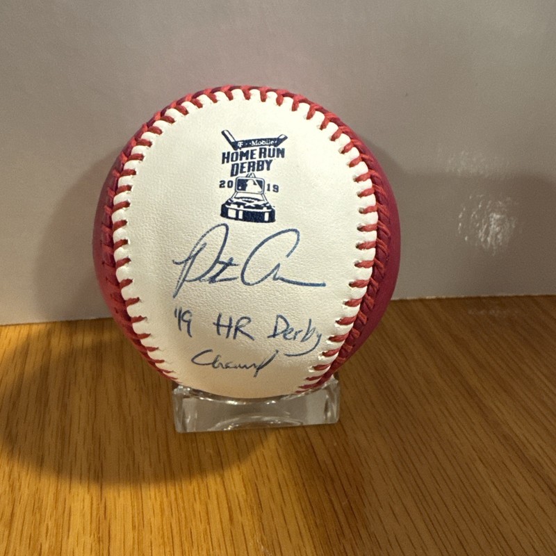 Pete Alonso Autographed Pink 2019 HR Derby Baseball w/ 19 HR Derby Champ Inscrip