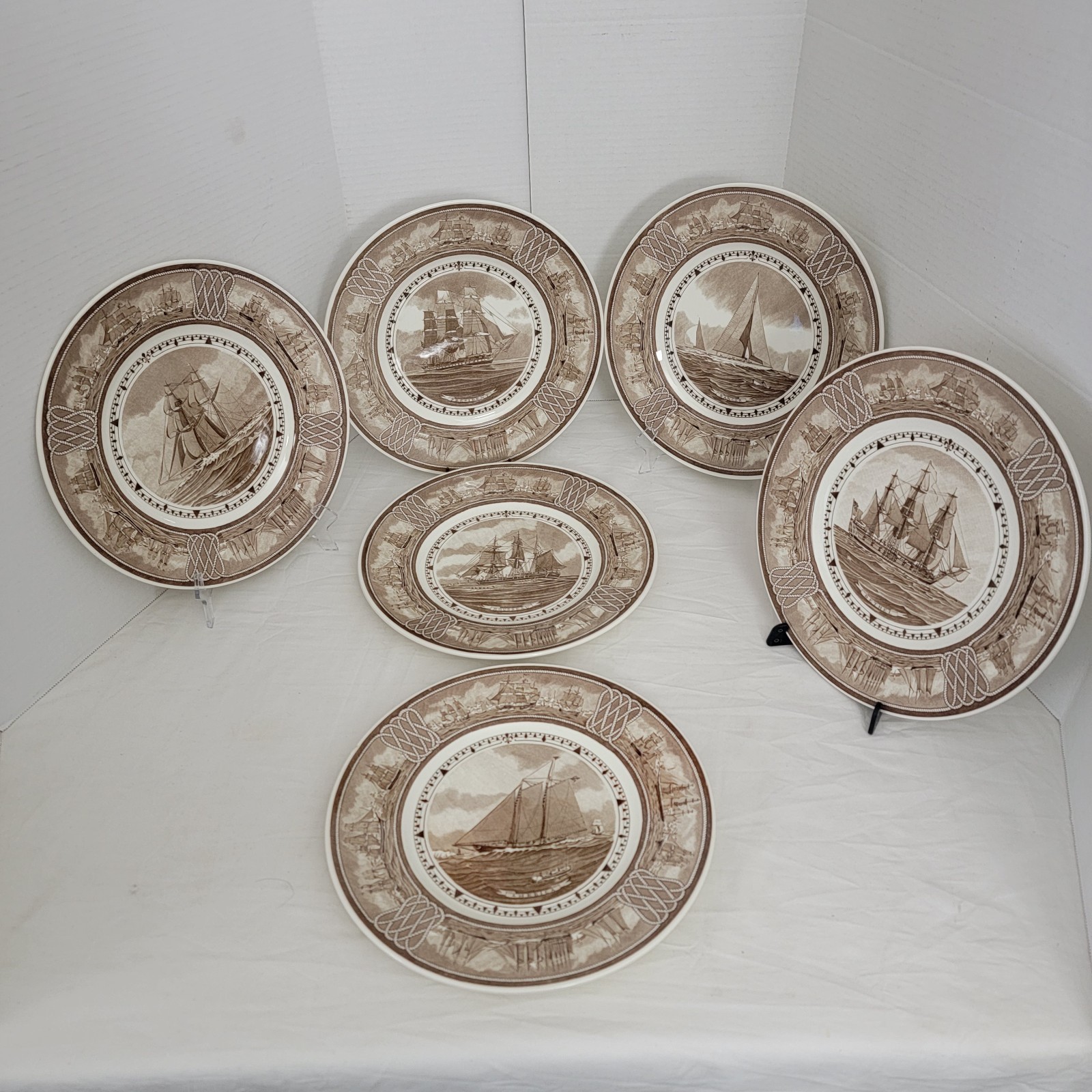 Set 6 Wedgwood The American Sailing Ship Plates Bethel Ranger America President