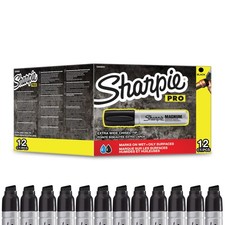 Sharpie Pro Magnum Permanent Markers | Chisel Tip 1 count (Pack of 12), Black 