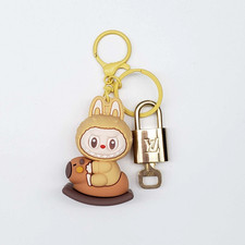 Autentico lucchetto e chiave Louis Vuitton con portachiavi Labubu, portachiavi