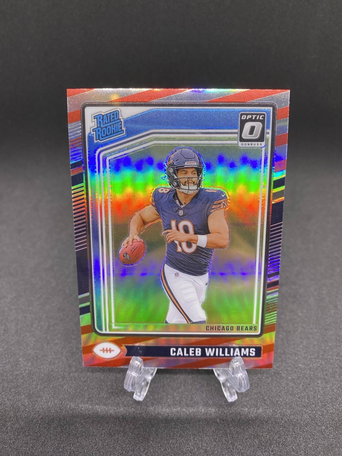 Caleb Williams 2024 Optic Rated Rookie Freedom Prizm RC #201 BEARS CASE HIT