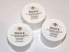 3 Philip B. Peppermint Avocado Scalp Scrub 0.5 Oz 15 mL Each Deluxe Sample Size