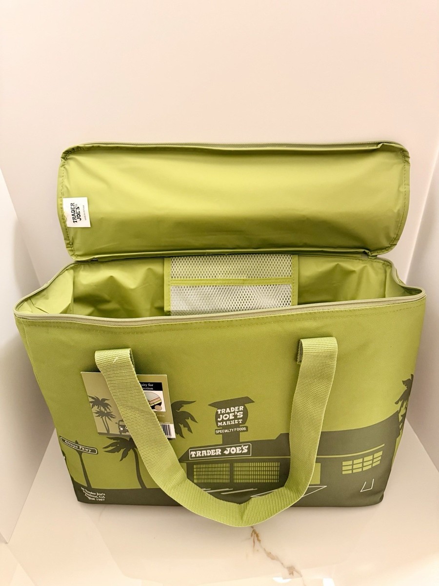 NEW 2026 Trader Joe's Large Reusable Insulated Bag 8 Gallons Olive