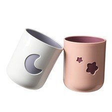 Moon Stars Couple Toothbrush Cup 2Pcs,13.5ozTwo-Color Thickened Drinking Mug,...