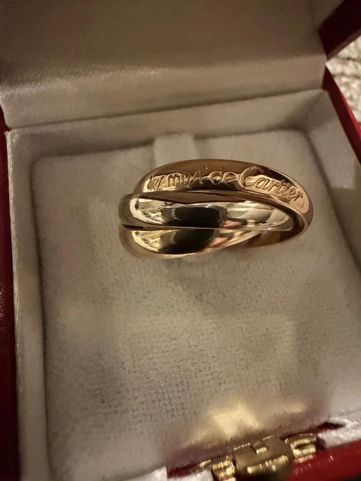 Cartier Trinity Ring Vintage 3 Color Classic Sz 51 - Image 2 of 3