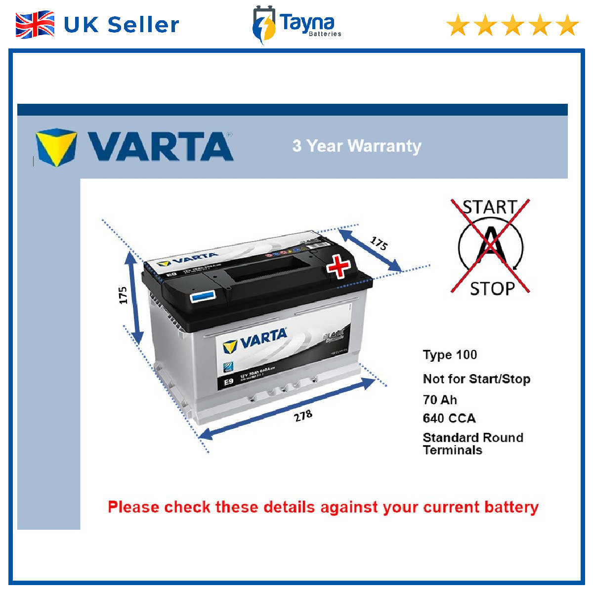 Battery fits VAUXHALL TIGRA ZAFIRA ASTRA MERIVA COMBO CORSA AGILA 100