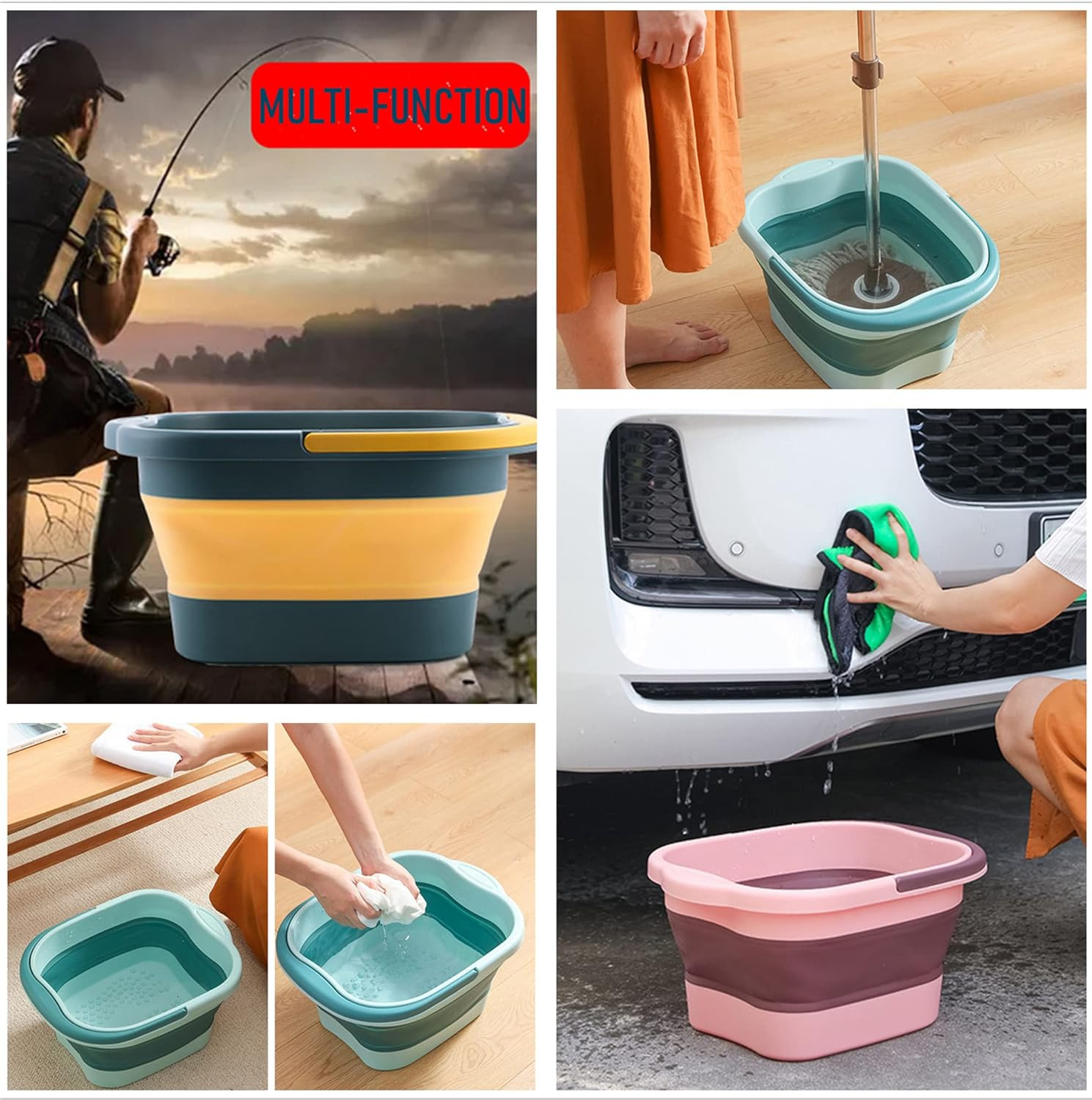 Collapsible Foot Tub Feet Soaking Spa Bath with Massager Acupoints for Circulati
