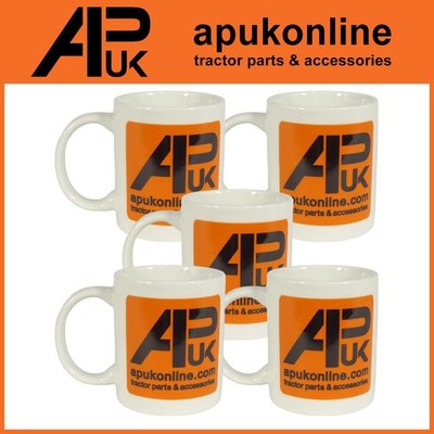 5x APUK Brand Ceramic Mug White Tea Coffee Cup Bright Orange Logo Porcelain Gift
