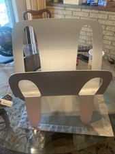 Vintage  UMBRA Modern William Harvey Designed  Brush Aluminum  MagazineRack...