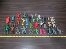 MARX and others 34 miniatures Aliens Cavemen Divers Robots space more