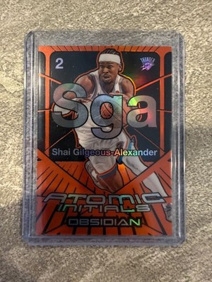 2024 Panini Obsidian Atomic Initials -  Shai Gilgeous-Alexander Orange #14 - /99
