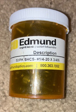 Lot of 50ea Edmund Optics Screws SHCS-#1/4-20x1/2in and 50ea SHCS-#1/4-20x3/4in