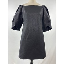 Halston Heritage Off Shoulder Formal Dress Black Size 8 Statement Sleeves