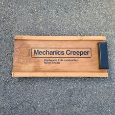 Vintage Petersen Mechanics Creeper Hardwood 4 Rib Leather Headrest Automotive Vintage Petersen Mechanics Creeper Hardwood 4 Rib Leather Headrest Automotive