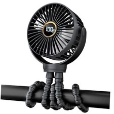 Portable Stroller Mini Fan, Small Rechargeable Personal Fan, Baby Black Classic