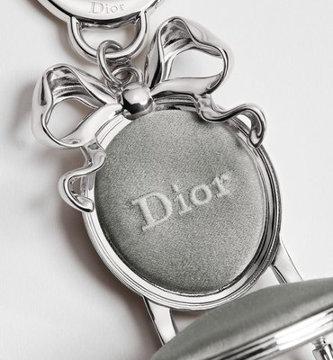 Dior Icon Chair Bag Charm Silver-Finish Metal and Gray Satiny