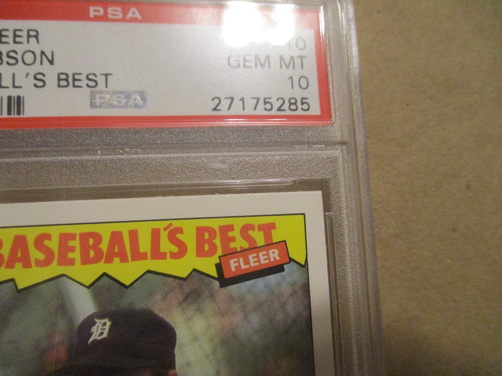 1986 FLEER BASEBALL'S BEST KIRK GIBSON #10 PSA 10 GEM MINT POP 18 DETROIT TIGERS view 6