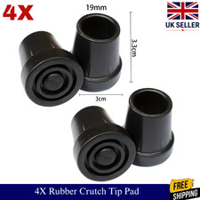 4X Heavy Duty Walking Stick Cane Crutch Pad Rubber Ferrule 19mm End Bottom UK