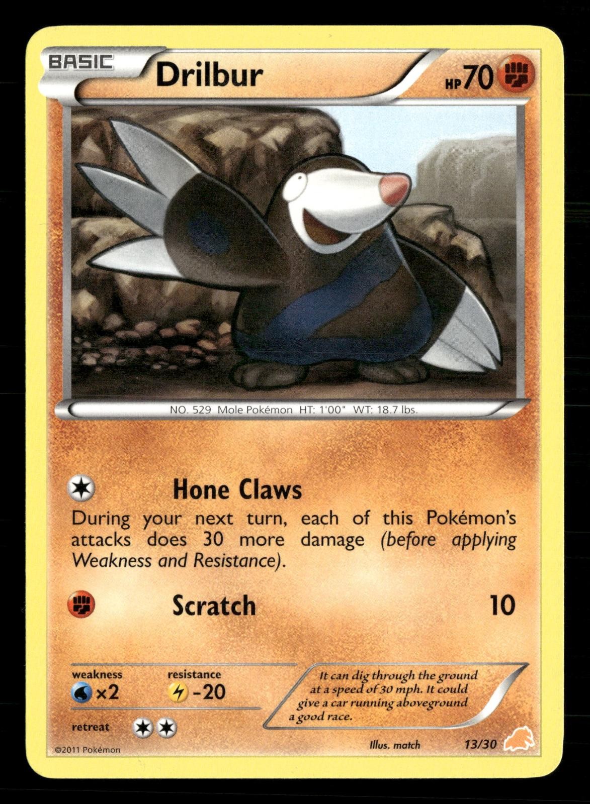 Drilbur (#13) 13/30 Common BW Trainer Kit: Excadrill & Zoroark Pokemon LP