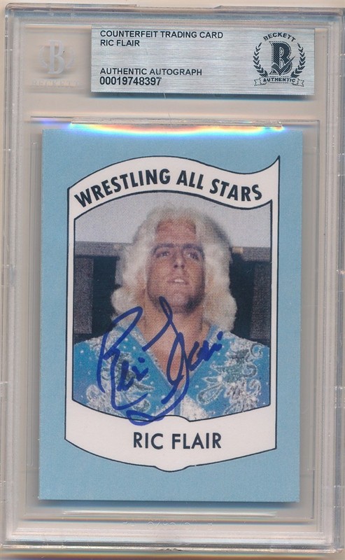 RIC FLAIR 1982 WWF WRESTLING ALL STARS REPRINT SIGNED AUTOGRAPH BAS BGS AUTO F