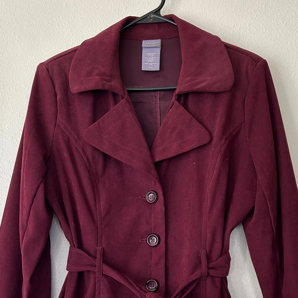 Blazer Vintage Laura Scott Corbata Cinturón Imitación Gamuza Oficina Carrera Y2K Otoño Invierno M  Foto 2 de 4