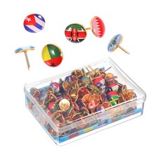  200pcs Country Flags Push Pins for Cork Boards Cork Board Thumb Tacks National
