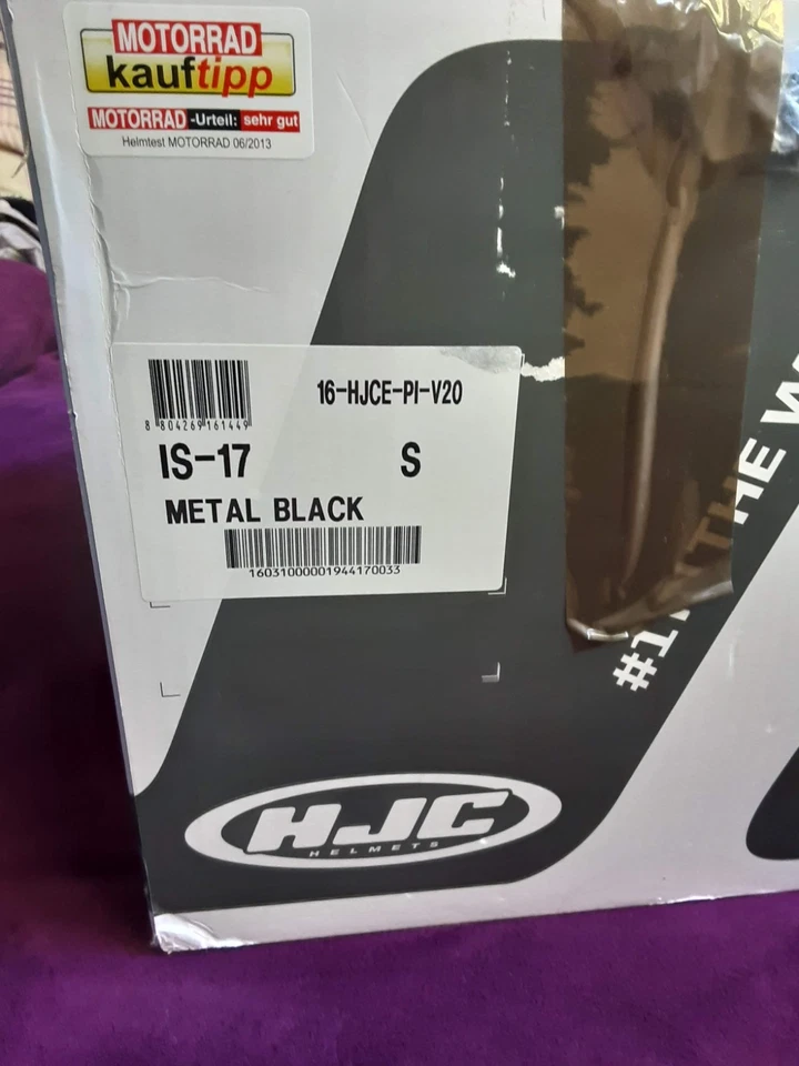 Motorradhelm HJC mit Belüftung & getöntem Zusatzvisier IS17 Gr. S Mattschwarz - Bild 2 von 4