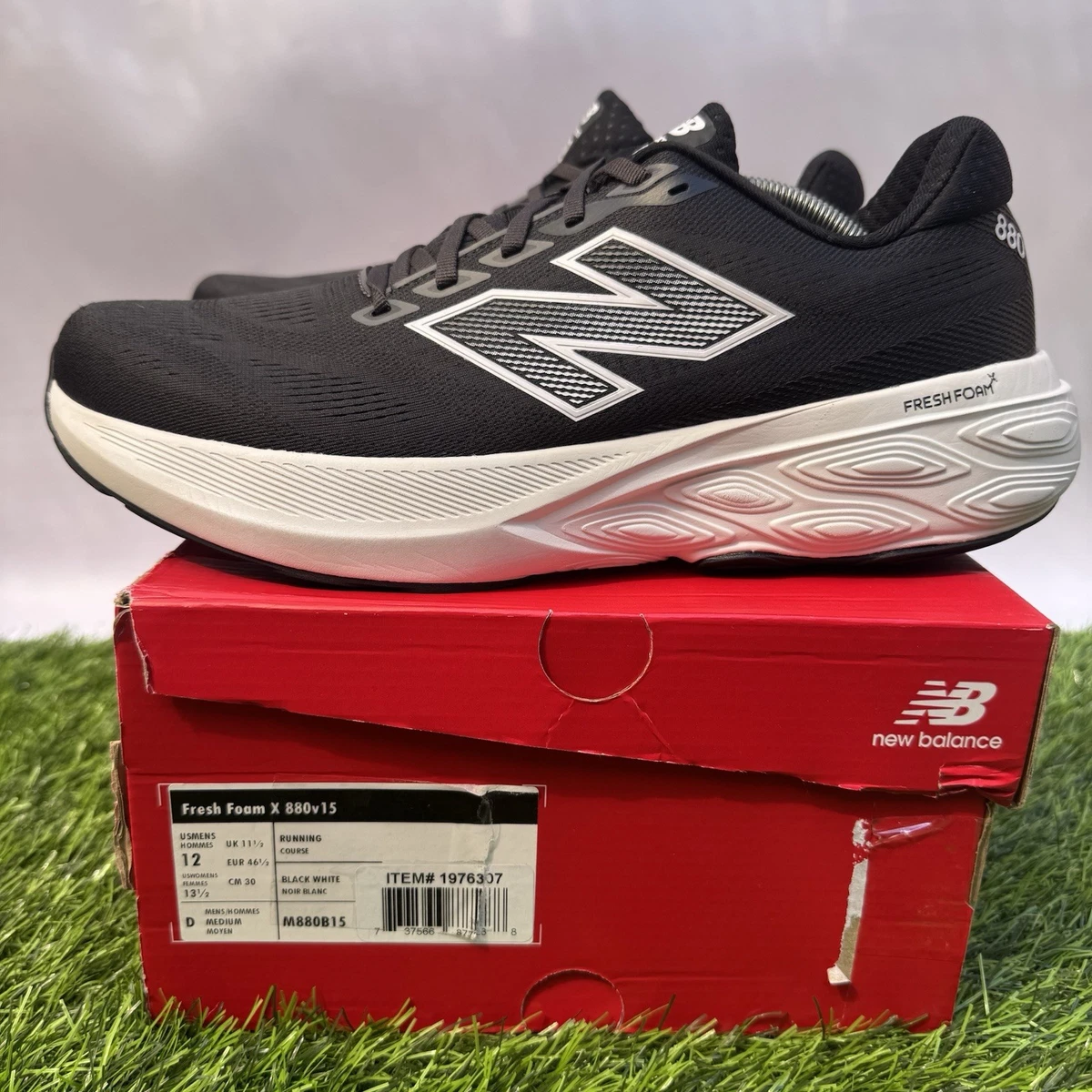 New Balance Fresh Foam X 880v15 Black White Size 12 M880B15 