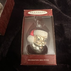 LI’L MR CLAUS NEW Hand Blown Glass Hallmark 2000 Lil Small Santa Ornament Detail