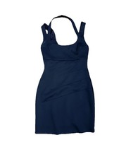 GUESS Women’s Dress Size 8 Navy Blue Bodycon Cocktail Party Halter Zip Back