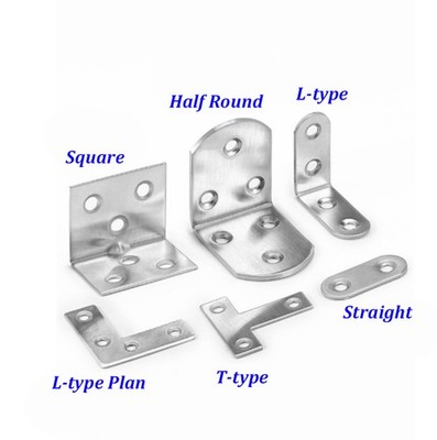 Stainless Steel Angle Corner Joining Brackets Fitting for Furniture Wood Board