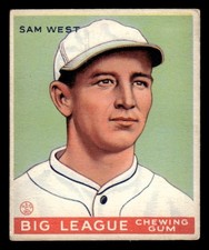 1933 Goudey Baseball #166 Sam West VG *f1