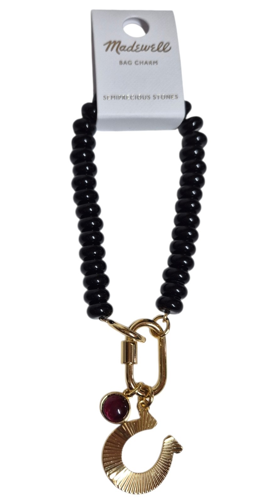 Madewell Beaded Horseshoe Charm Keychain