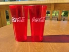Vintage Coca Cola Red Textured Plastic 24oz Pizza Hut Tumbler Cups USA Set of 2