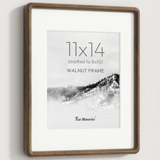 11x14 Picture Frame, Solid Walnut Wood Frame with Real Glass, Hard Wood 11 by...