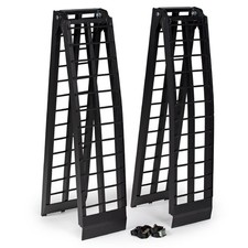Titan Ramps 2 Pack 8  Folding ATV Loading Ramps Arched Aluminum Design, Black