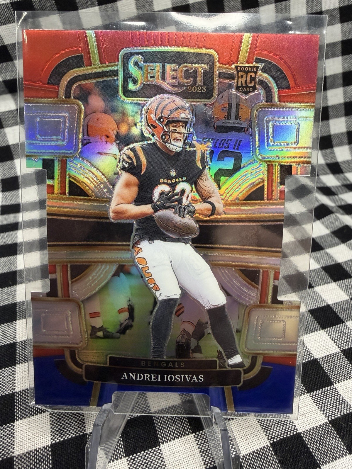 2023 Panini Select - Concourse Andrei Iosivas #21 Red & Blue Prizm Die-Cut (RC)