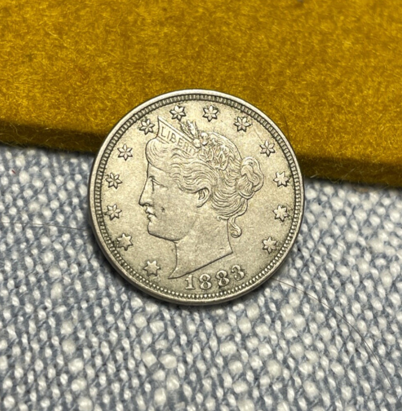 (#100578).  US Type: Liberty Nickel.  1883.  no cents.  VF+