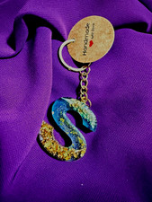 Custom A-Z Resin Letter Keychain   Handmade Glitter Initial Key Ring   Personali
