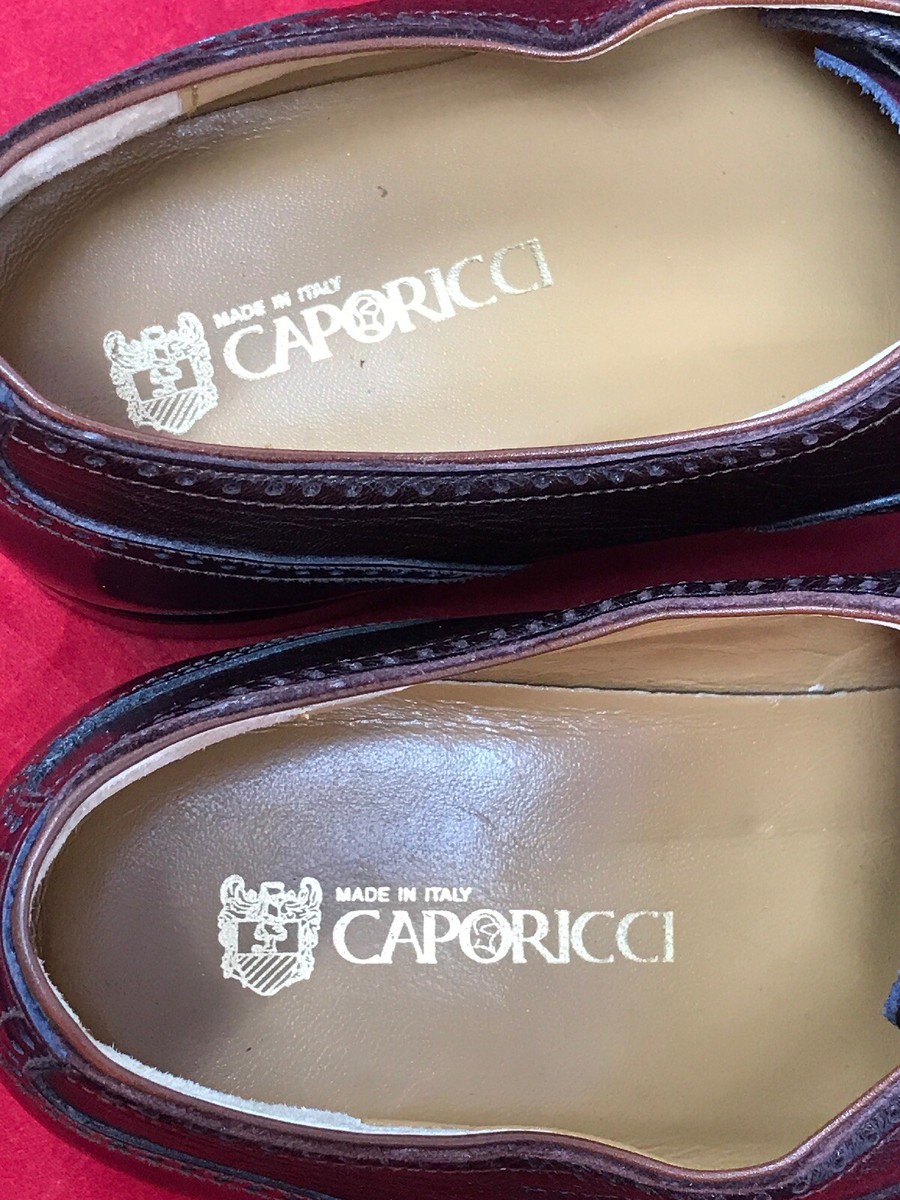 Caporicci Made in Italy Brogue Toe Lace Up Leather Oxford 