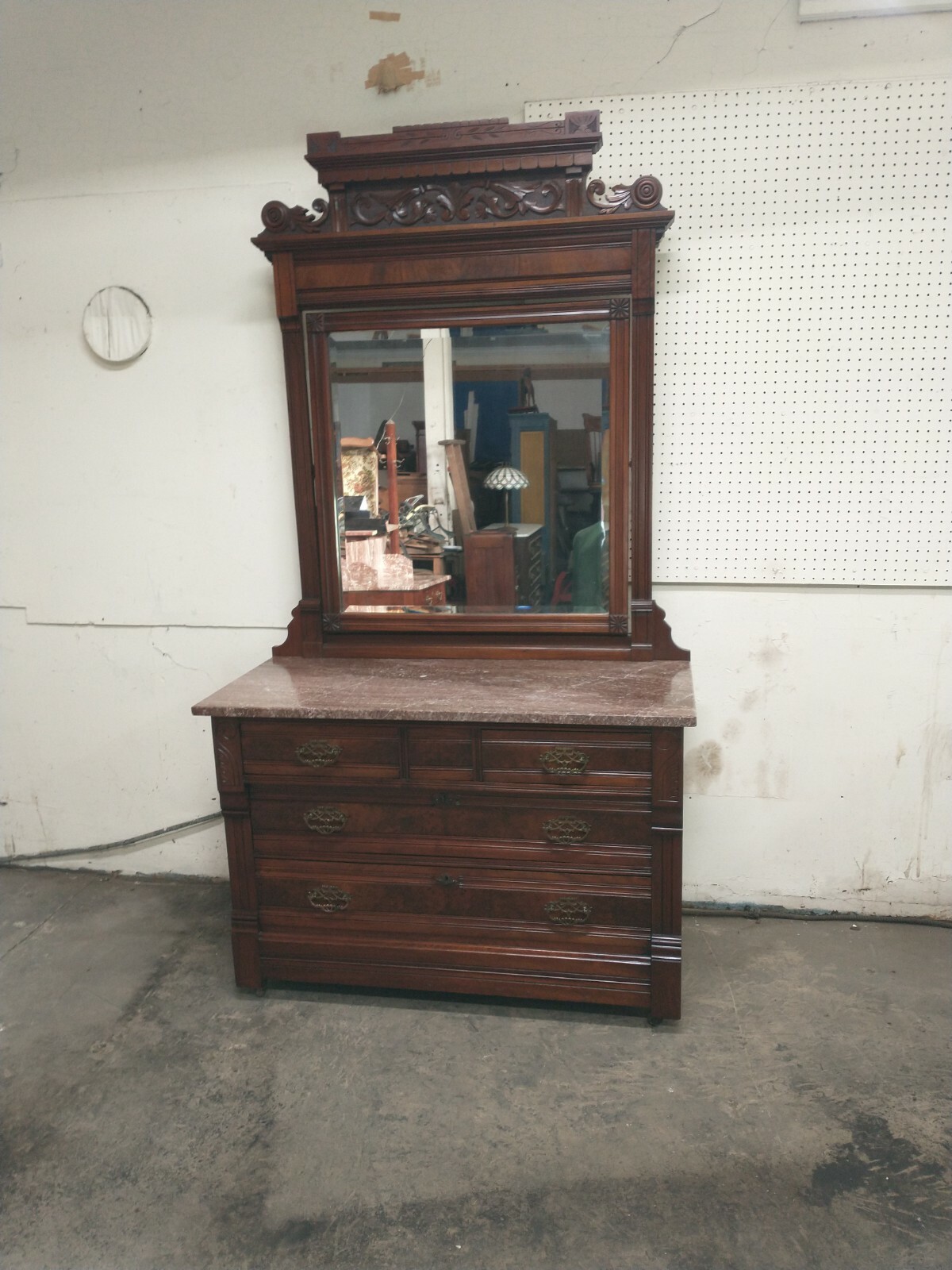 VICTORIAN WALNUT 3 PIECE MARBLE TOP BEDROOM SET Original Finish and
