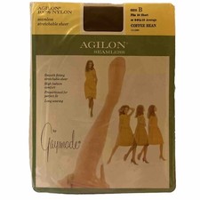 VTG Pennys Gaymode Agilon 100 Nylon Coffee Bean Stockings 9-10 B Stretchable