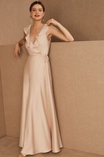 New BHLDN Sachin & Babi Tansy Satin Charmeuse Maxi Dress Size 4 Oyster/blush
