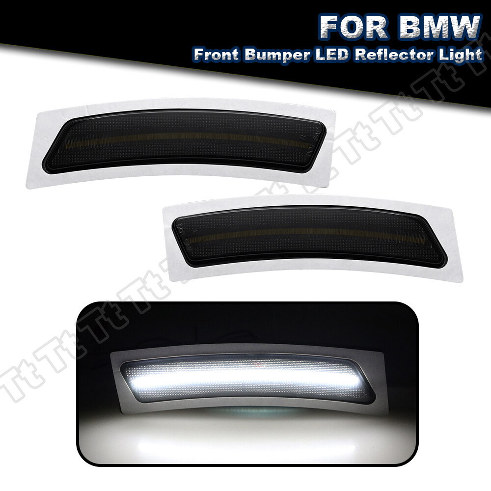 White LED Front Bumper Side Marker Lights For 16-19 BMW F30 F31 M
