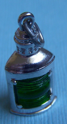 Vintage green lantern His Lordship Production HLP nautical sterling charm