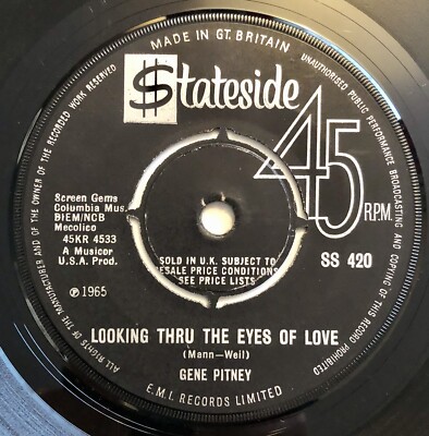 GENE PITNEY Looking Thru The Eyes Of Love 7'' 45rpm UK 1965 VG+
